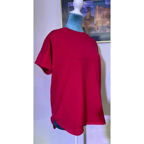 fuchsia short sleeve sweater - Picture 2 of 5